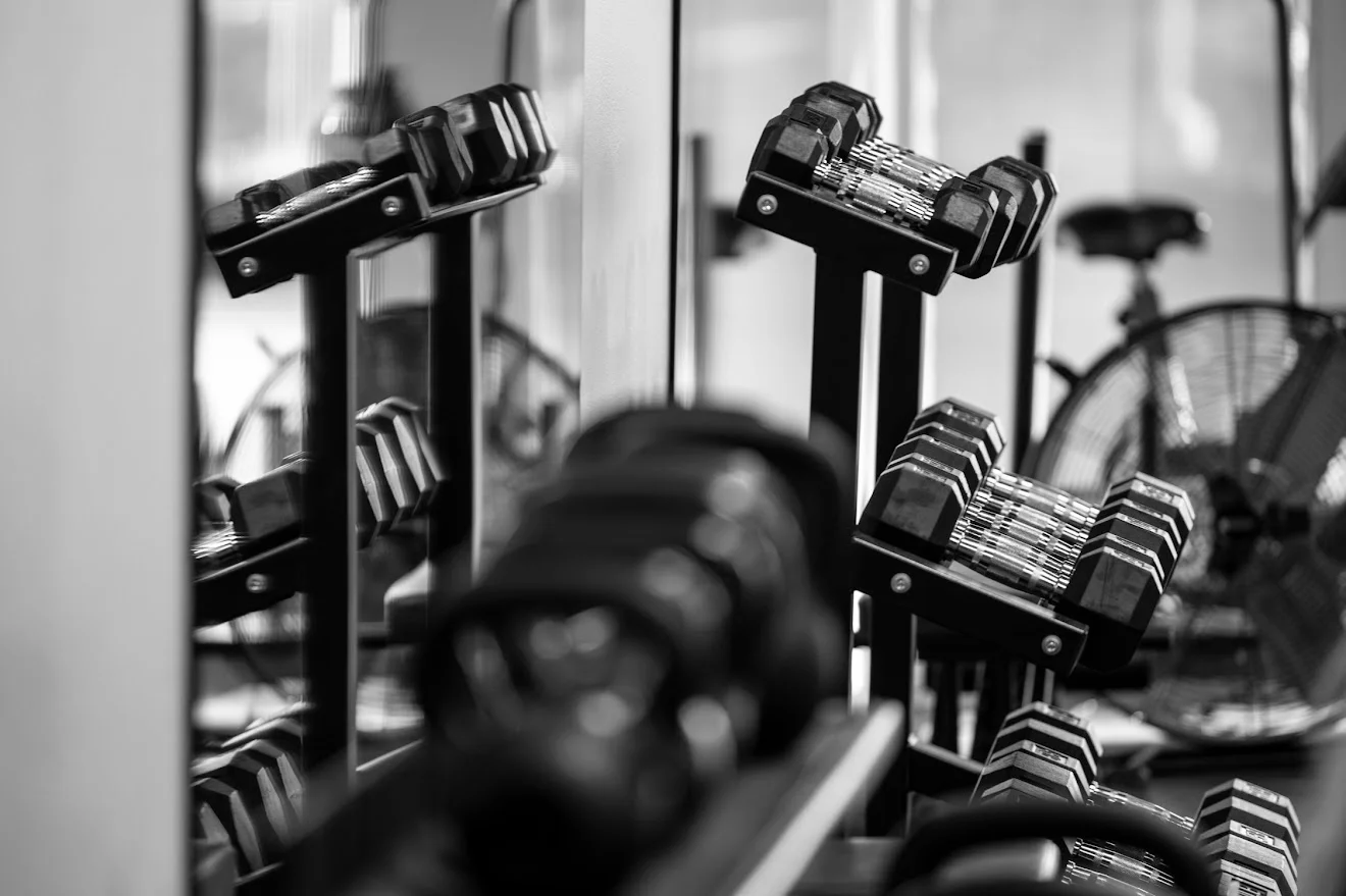 Professional dumbbell rack at Studio Impact, Ventura CA